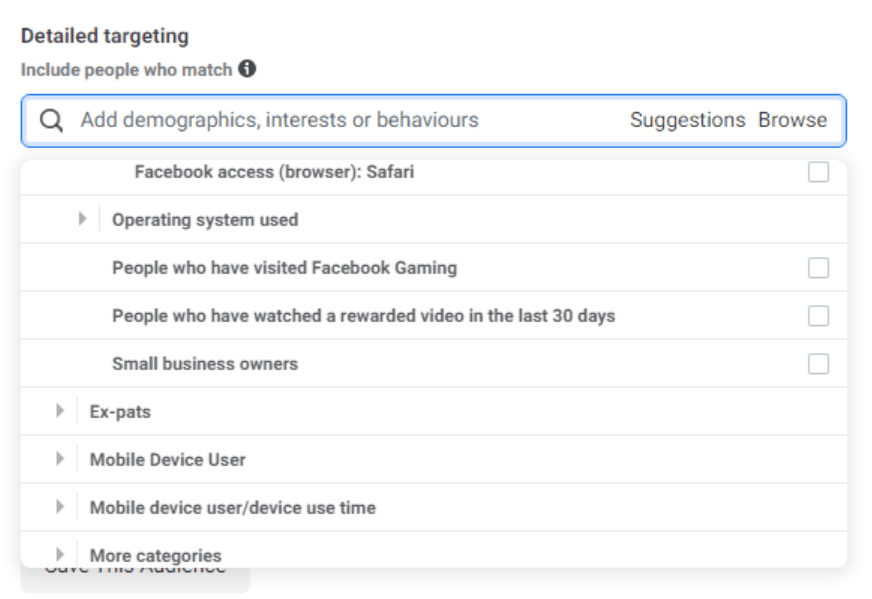 Detailed targeting