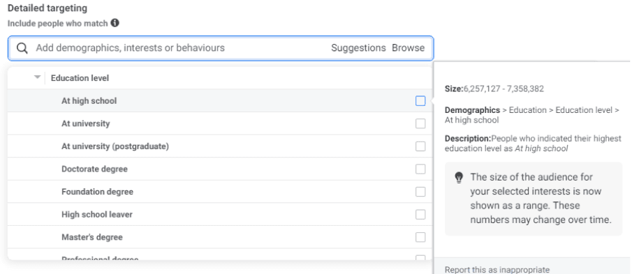 Detailed targeting