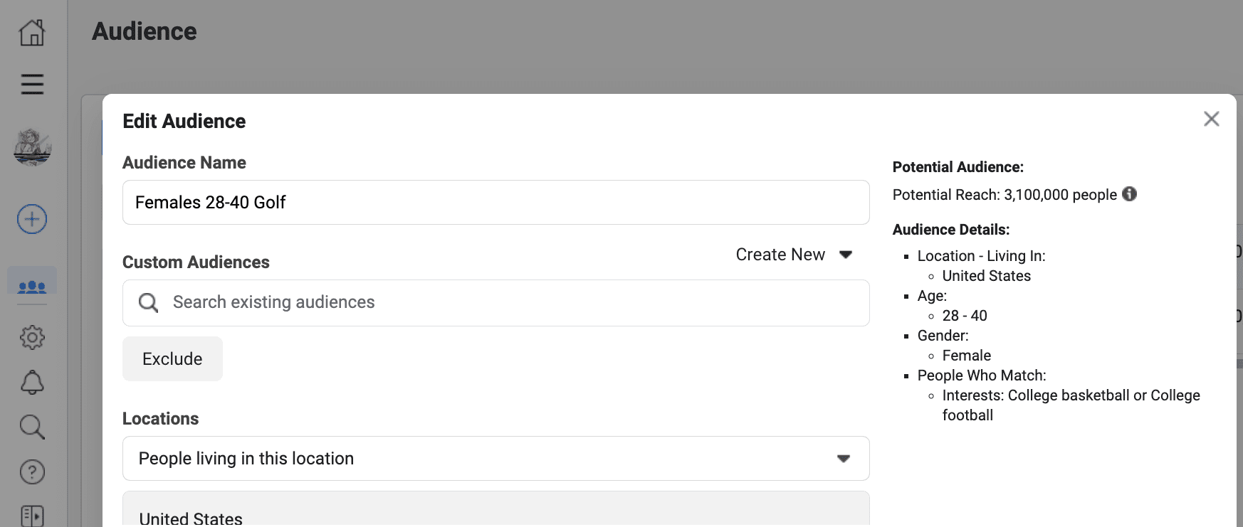 Create Saved Audiences