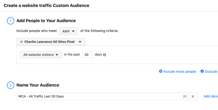 Create audiences on Facebook