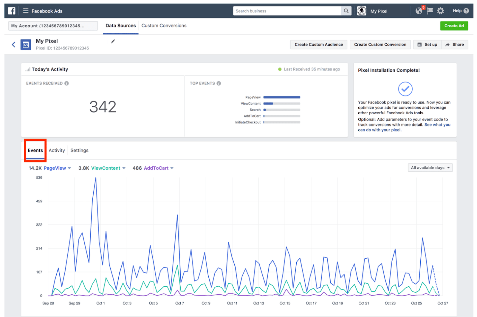 Facebook event manager
