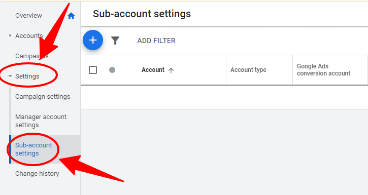 Setting the ad account
