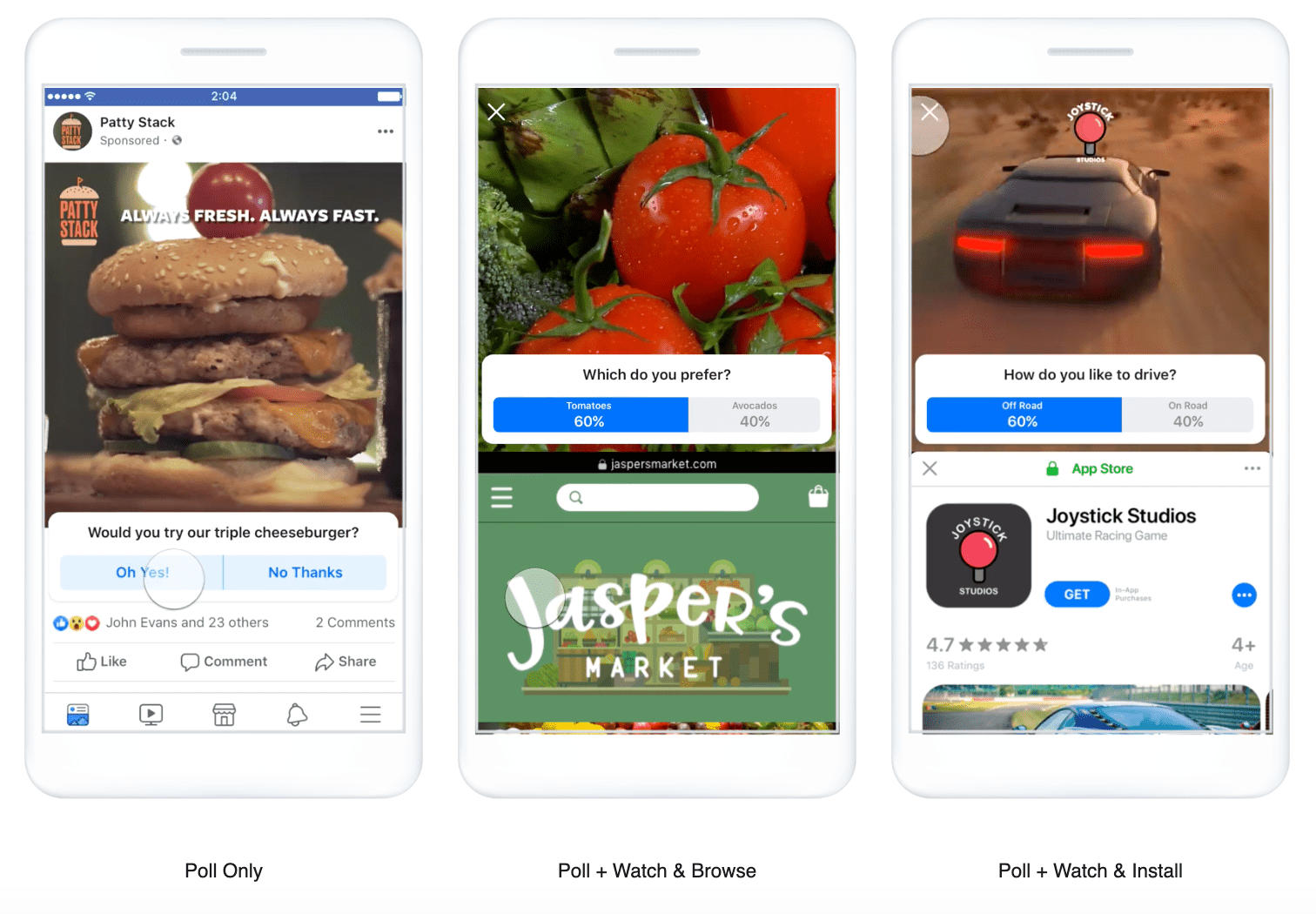 Interactive ads on Facebook