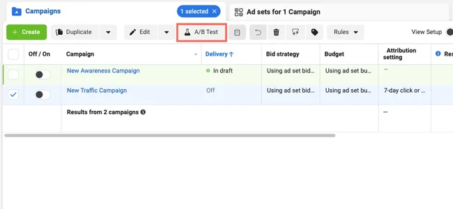 Run ad experiments